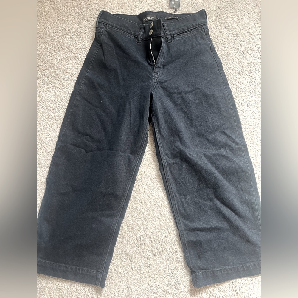 Banana Republic HIGH RISE WIDE-LEG CROP jeans in black